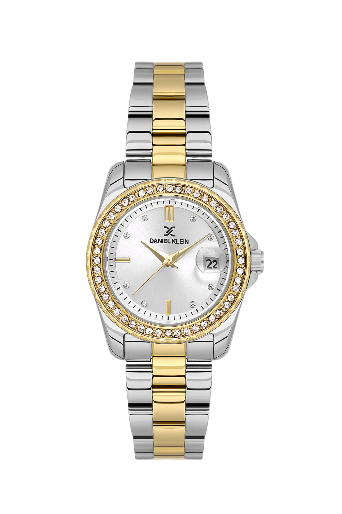 Daniel Klein Women’s Analog Watch – Silver Dial, Silver–Gold Strap DK.6.14134-3
