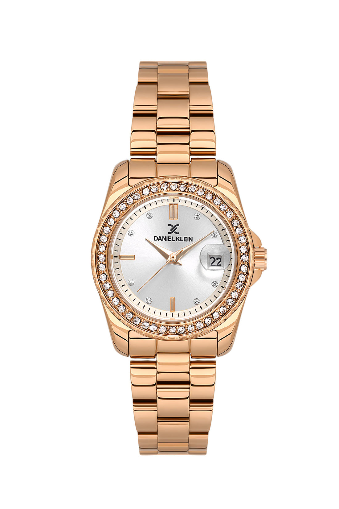 Daniel Klein Women’s Analog Watch – Silver Dial, IP Pink Rose Gold Strap DK.6.14134-5