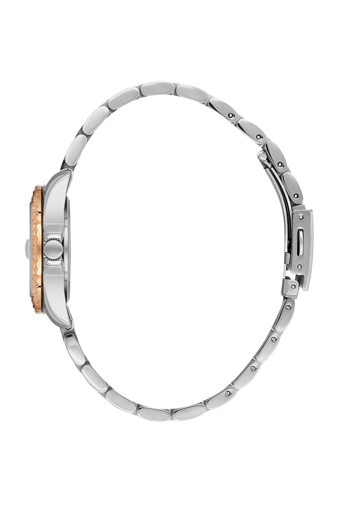 Daniel Klein Women’s Analog Watch – Dark Brown Dial, Silver–Rose Gold Strap DK.6.14134-6