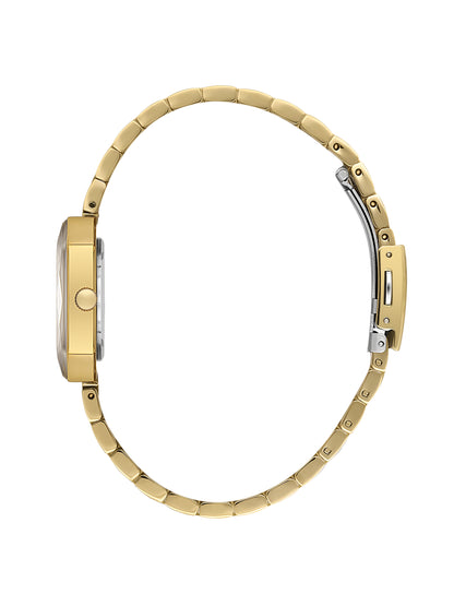 Daniel Klein Analog Black Round Dial Gold/Black Case Gold Strap Quartz Water-Resistant Wrist Watch for Women Girls, Ladies DK.6.14182-3
