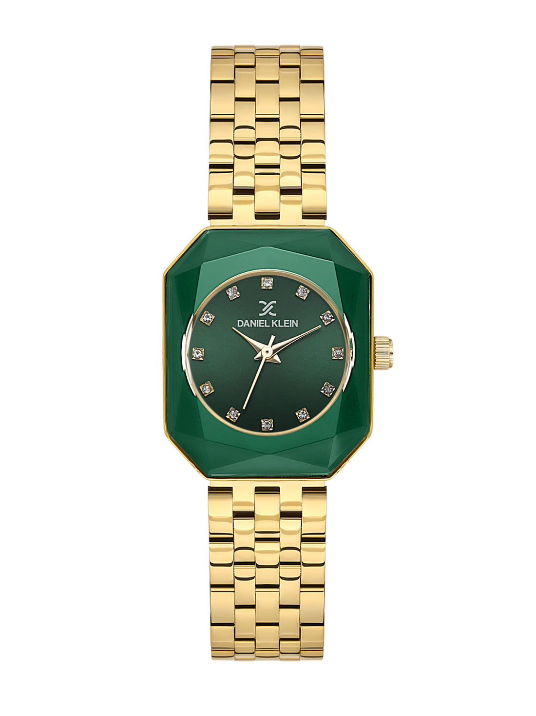 Daniel Klein Analog Dark Green Round Dial Gold/Green Case Gold Strap Quartz Water-Resistant Wrist Watch for Women Girls, Ladies DK.6.14182-4