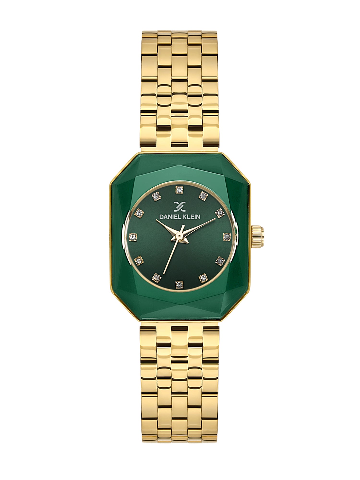 Daniel Klein Analog Dark Green Round Dial Gold/Green Case Gold Strap Quartz Water-Resistant Wrist Watch for Women Girls, Ladies DK.6.14182-4
