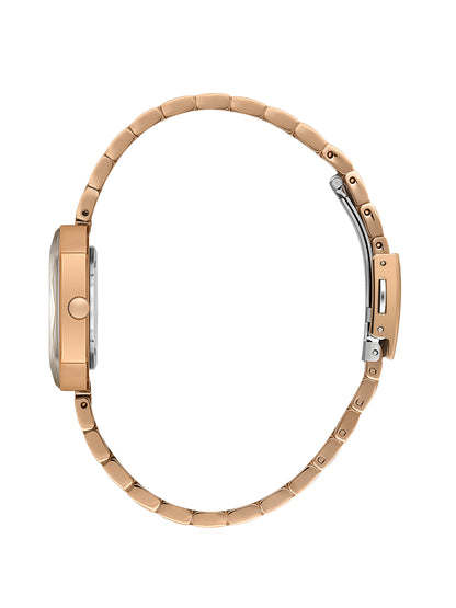 Daniel Klein Analog Blue Round Dial Pink Rose Gold/Dark Blue Case Pink Rose Gold Strap Quartz Water-Resistant Wrist Watch for Women Girls, Ladies DK.6.14182-6