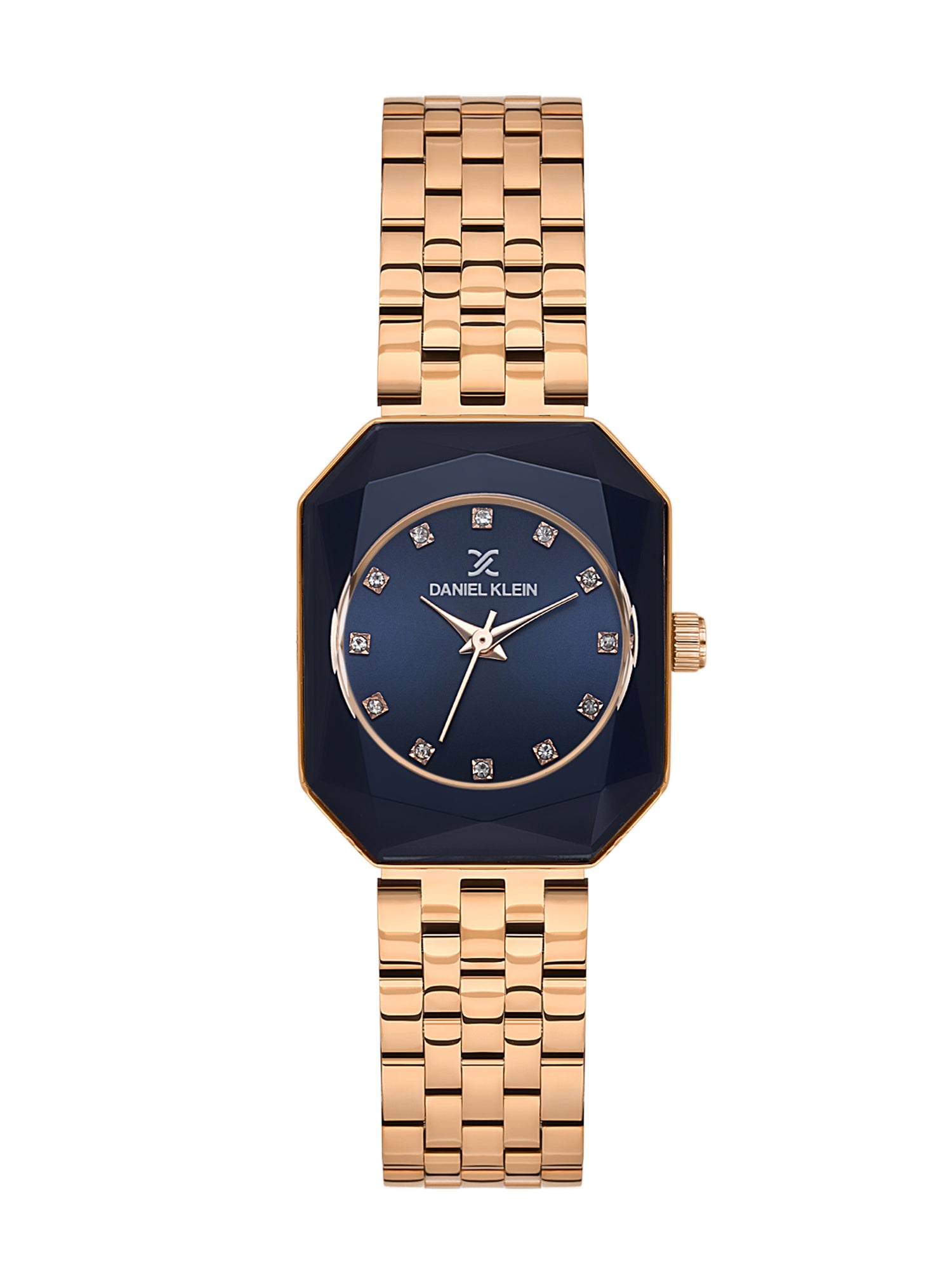 Daniel Klein Analog Blue Round Dial Pink Rose Gold/Dark Blue Case Pink Rose Gold Strap Quartz Water-Resistant Wrist Watch for Women Girls, Ladies DK.6.14182-6