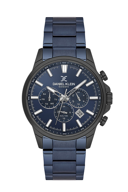 Men Navy Blue Dial Blue Chronograph Analogue Watch