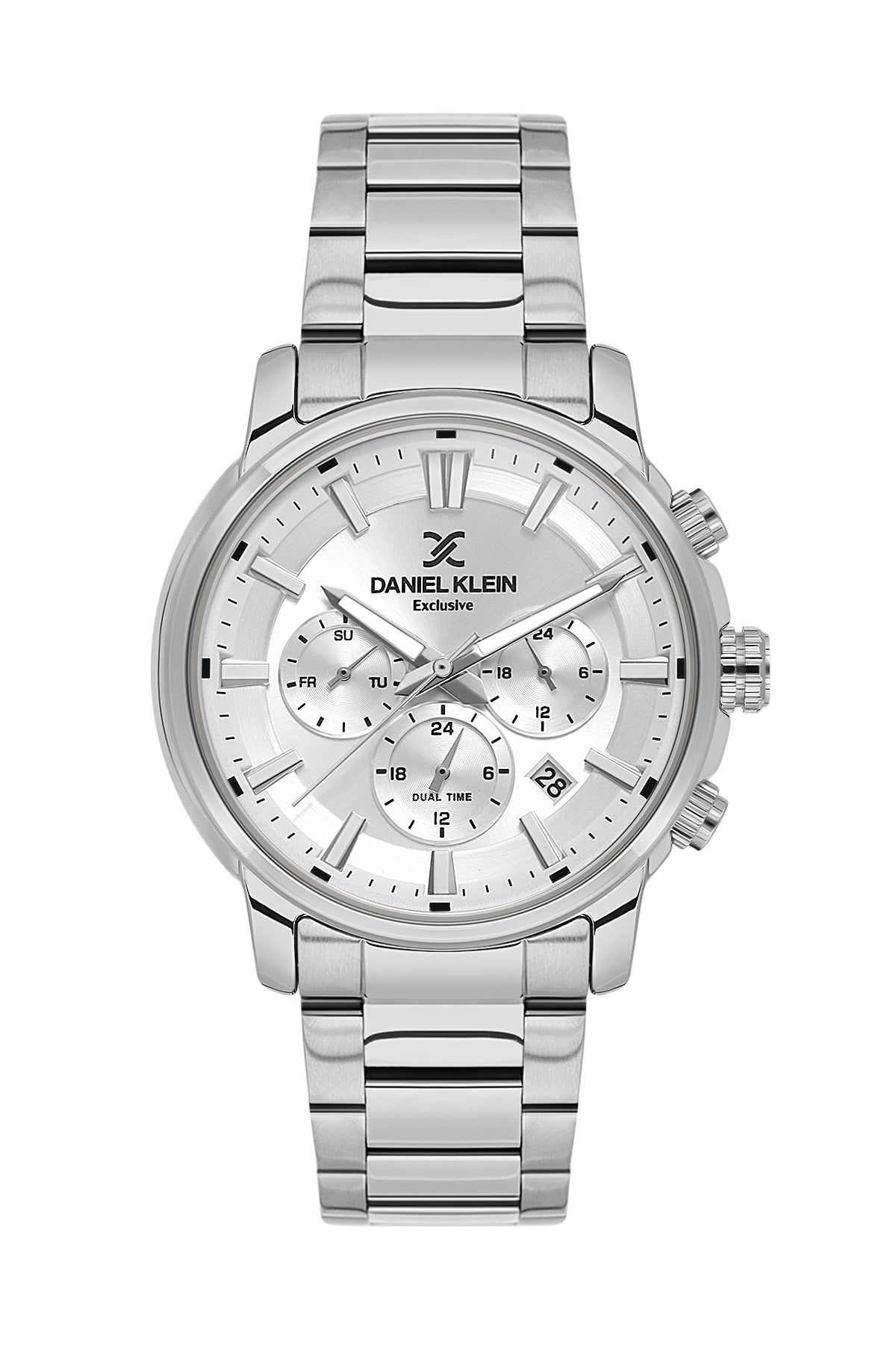 Men Silver Dial Silver Chronograph Analogue Watch