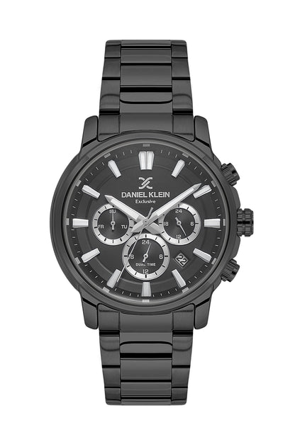 Men Grey Dial Gunmetal Chronograph Analogue Watch