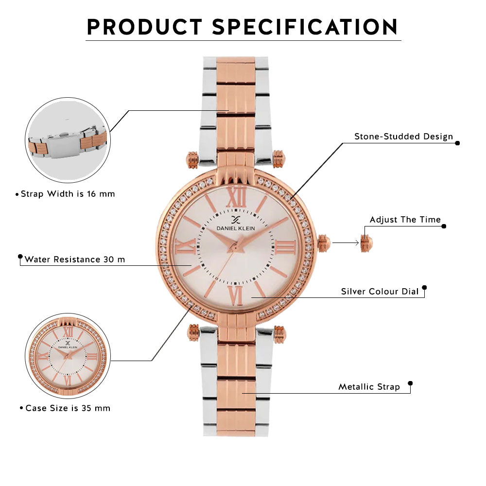 Daniel Klein Premium Women Silver Dial Watch