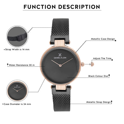 Daniel Klein Premium Women Black Dial Watch