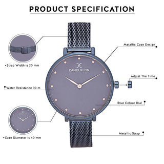 Daniel Klein Premium Women Blue Dial Watch