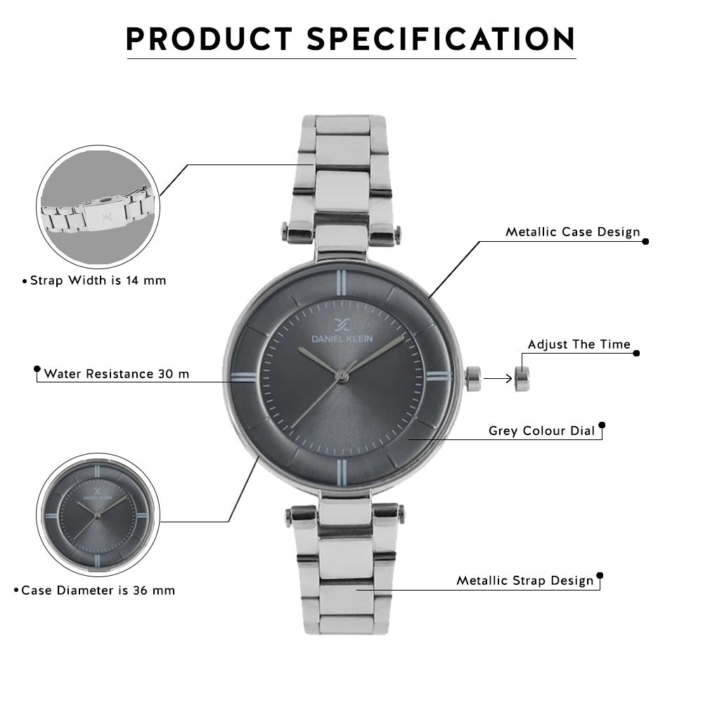 Daniel Klein Premium Women Grey Dial Watch