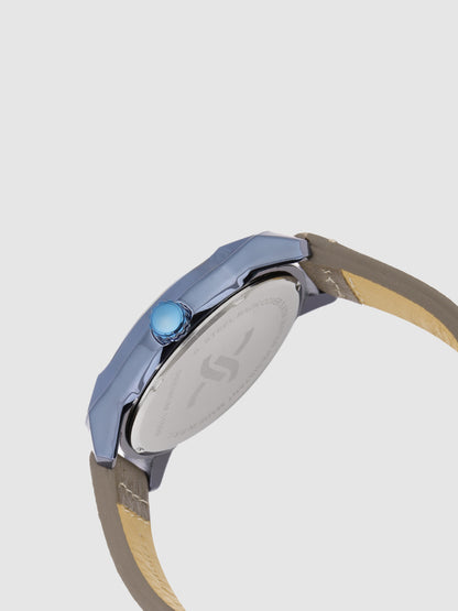 Daniel Klein Men Grey Leather Analogue Watch DK11599-6