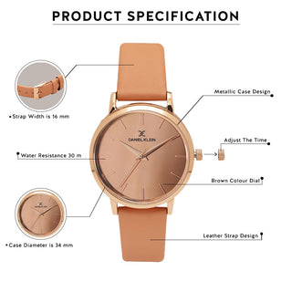 Daniel Klein Premium Women Rose Gold Dial Watch