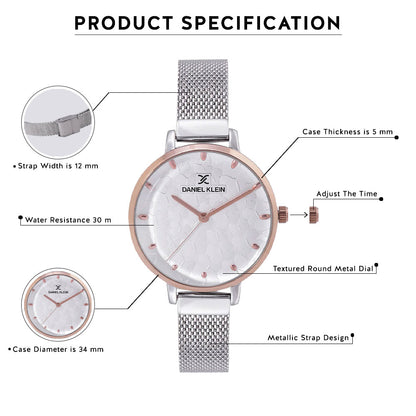 Daniel Klein Premium Women Silver Dial Watch