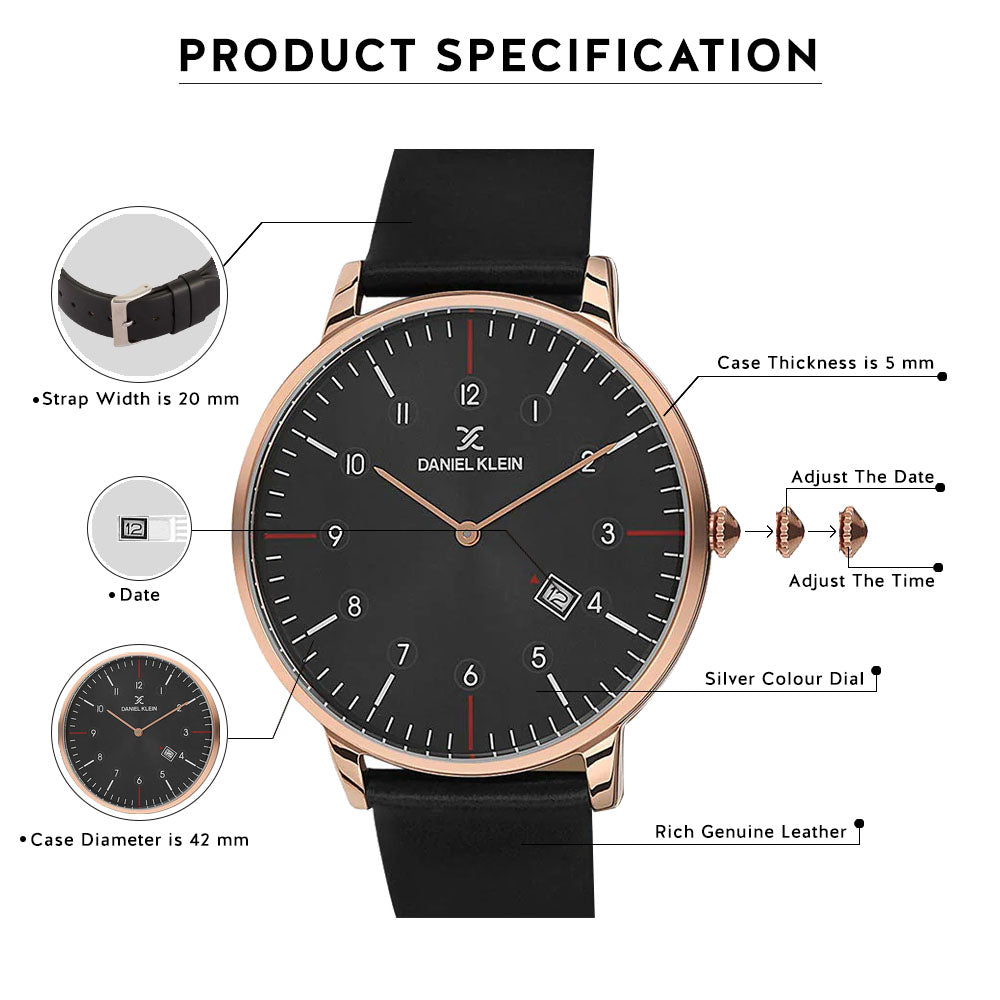 Daniel Klein Premium Men Gun Black Dial Watch