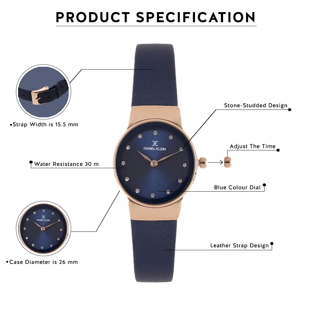 Daniel Klein Premium Women Blue Dial Watch