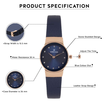 Daniel Klein Premium Women Blue Dial Watch