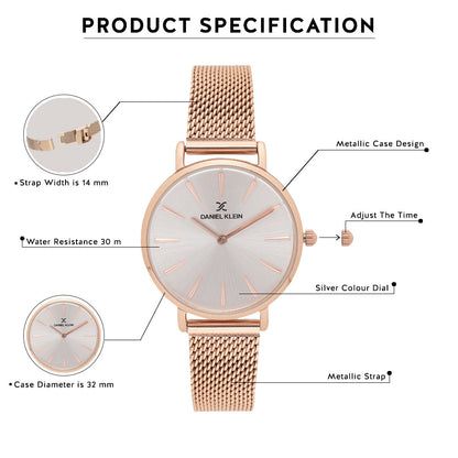 Daniel Klein Premium Women Silver Dial Watch