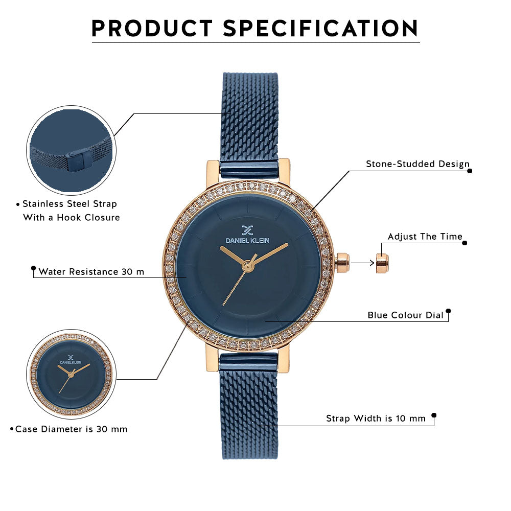 Daniel Klein Premium Women Blue Dial Watch