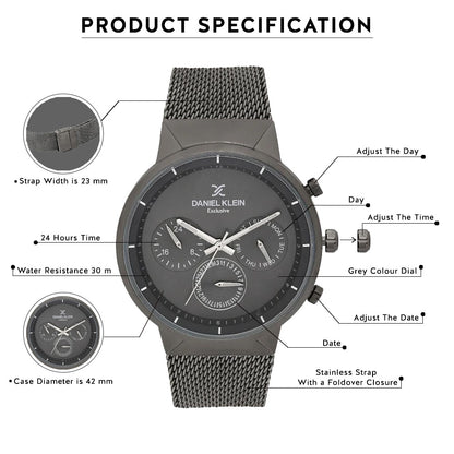 Daniel Klein Exclusive Men Grey Dial Watch