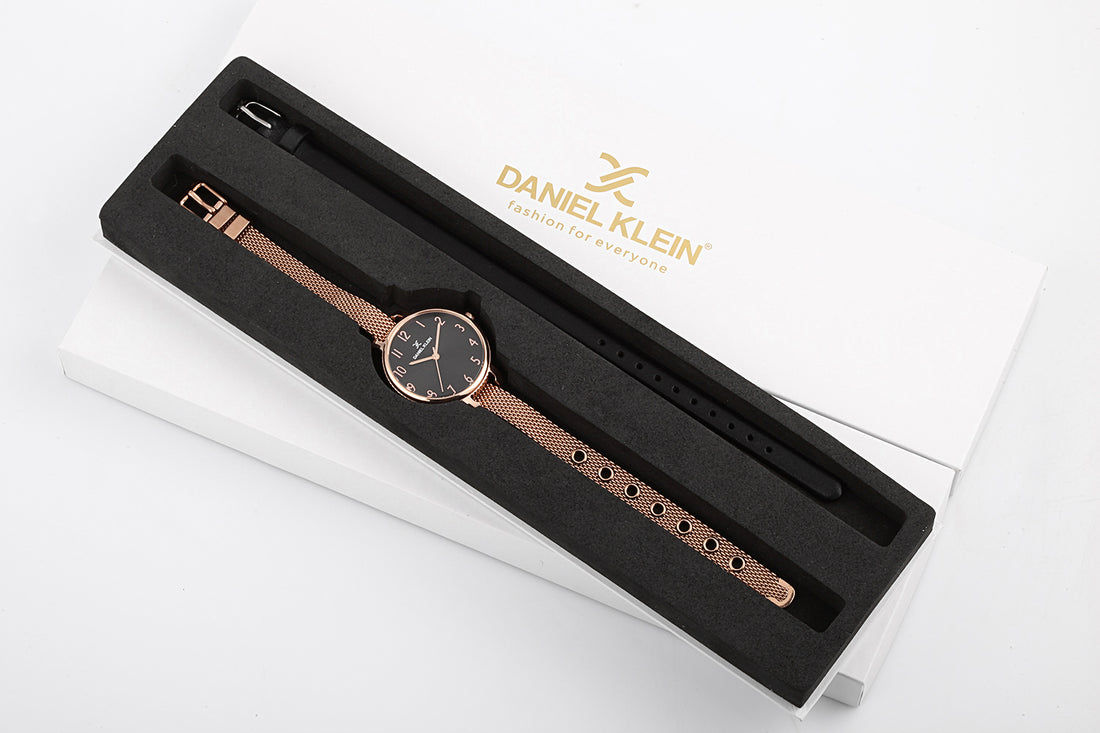 Daniel Klein Gift Set Gun Black Dial Watch