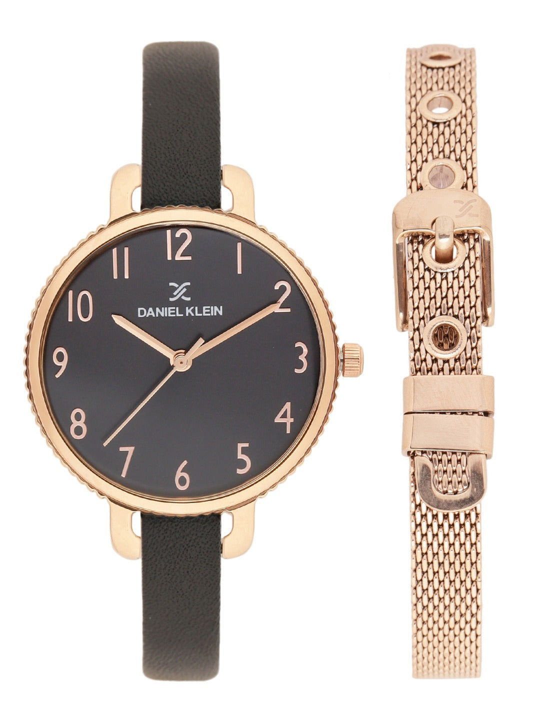 Daniel Klein Gift Set Gun Black Dial Watch
