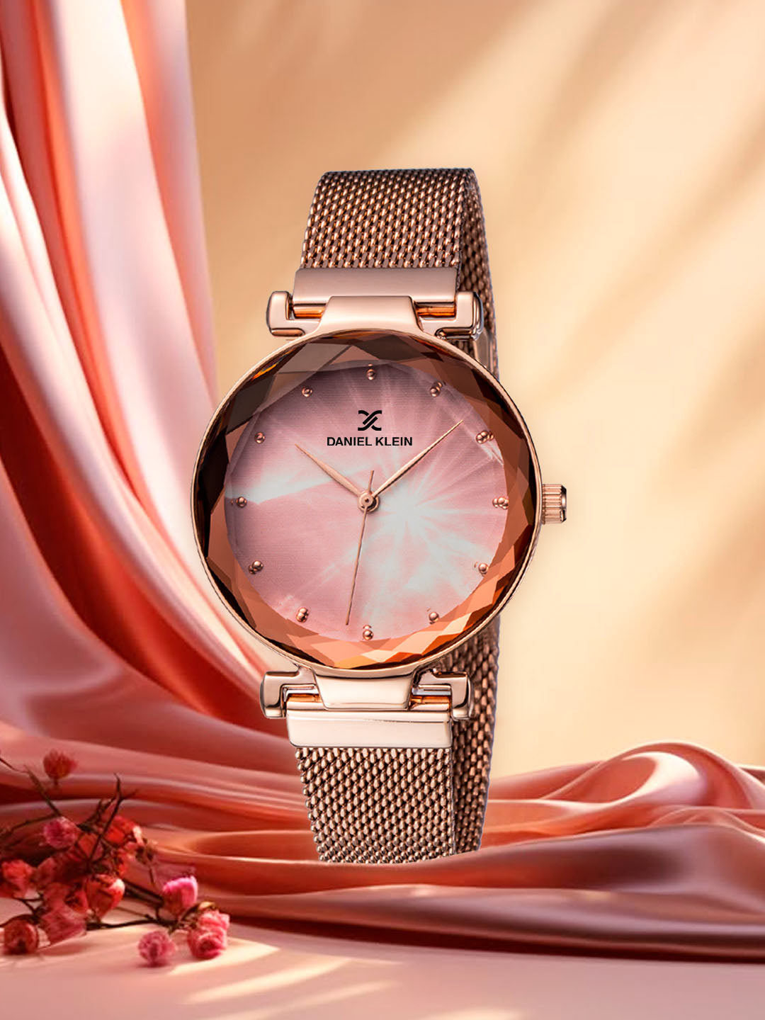 Daniel Klein Premium Women Pink Rose Gold Dial Watch