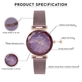 Daniel Klein Premium Women Purple Dial Watch