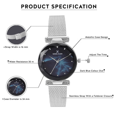 Daniel Klein Premium Women Blue Dial Watch