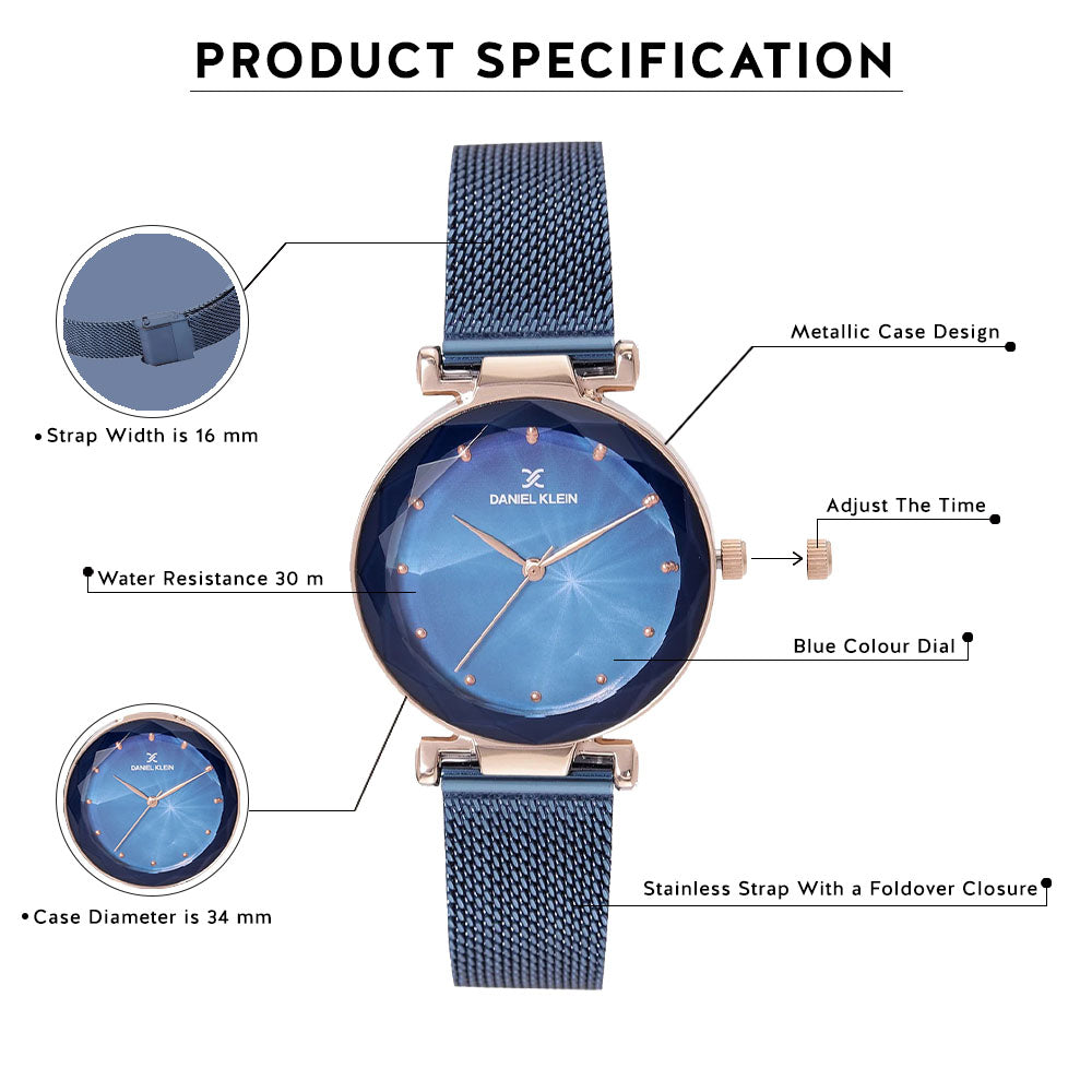 Daniel Klein Premium Women Blue Dial Watch