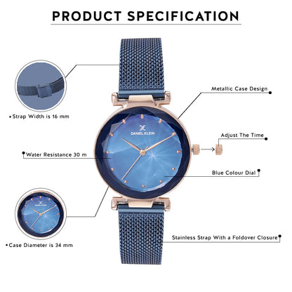 Daniel Klein Premium Women Blue Dial Watch