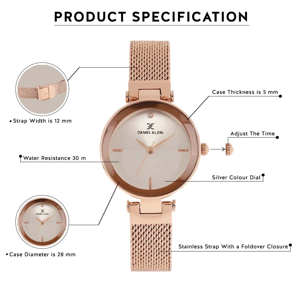 Daniel Klein Premium Women Silver Dial Watch