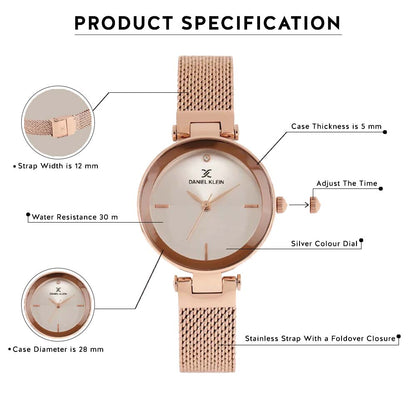 Daniel Klein Premium Women Silver Dial Watch