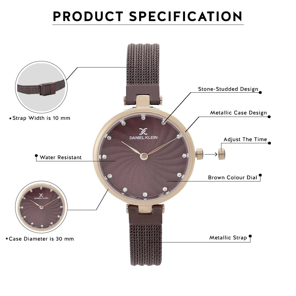 Daniel Klein Premium Women Brown Dial Watch