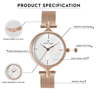 Daniel Klein Premium Women Silver Dial Watch