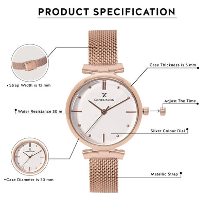 Daniel Klein Premium Women Silver Dial Watch