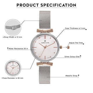 Daniel Klein Premium Women Silver Dial Watch
