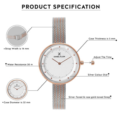 Daniel Klein Premium Women Silver Dial Watch