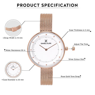 Daniel Klein Premium Women Silver Dial Watch