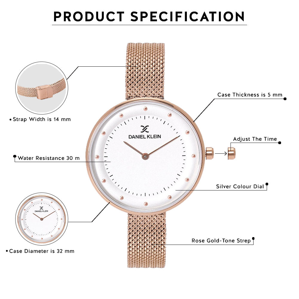 Daniel Klein Premium Women Silver Dial Watch