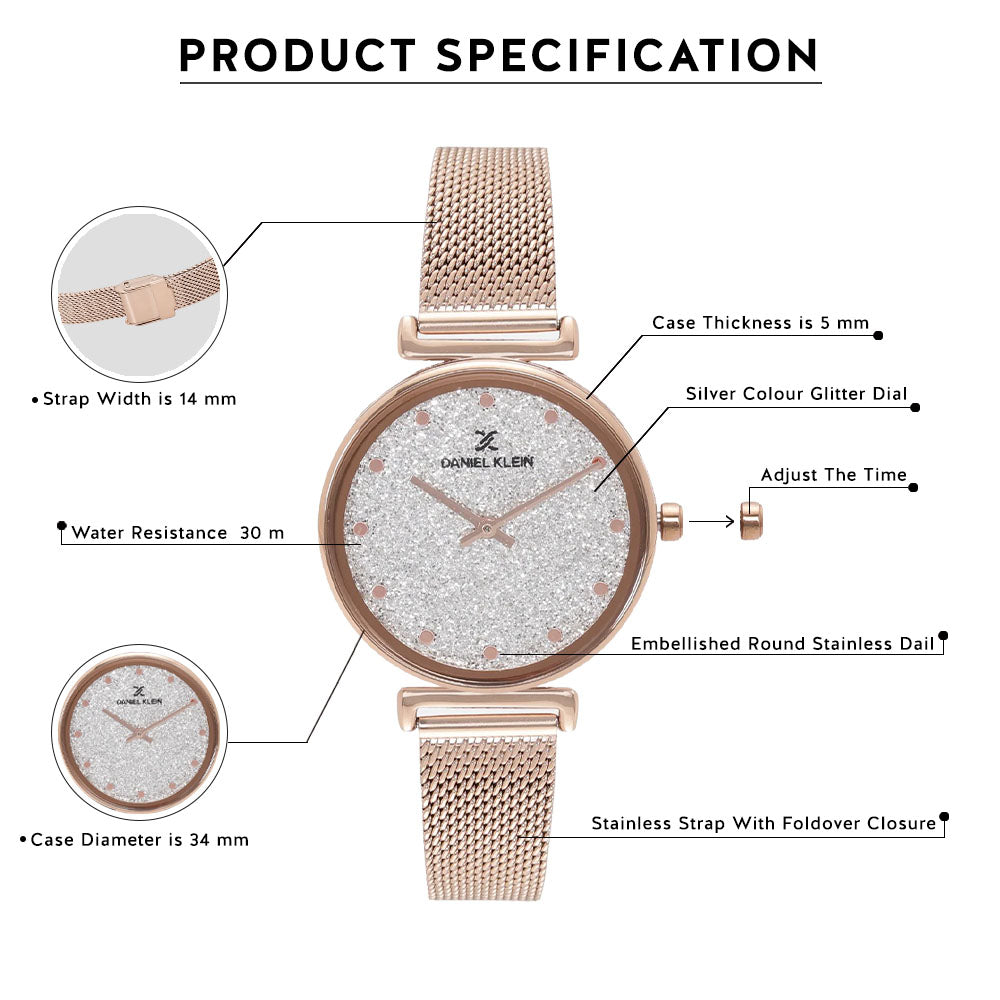 Daniel Klein Premium Women Silver Dial Watch