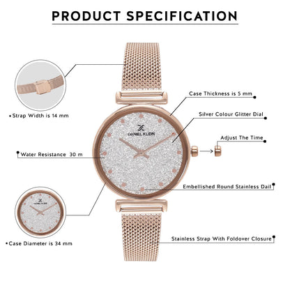 Daniel Klein Premium Women Silver Dial Watch