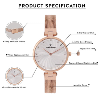 Daniel Klein Premium Women Silver Dial Watch