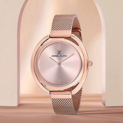 Daniel Klein Trendy Women Rose Gold Dial Watch