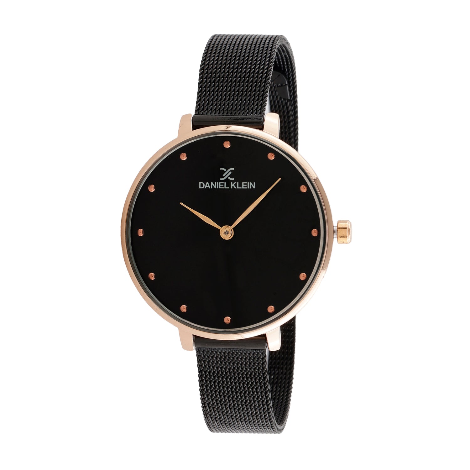 Daniel Klein Black Dial Analog Gift Set Watch with Bracelet For Women