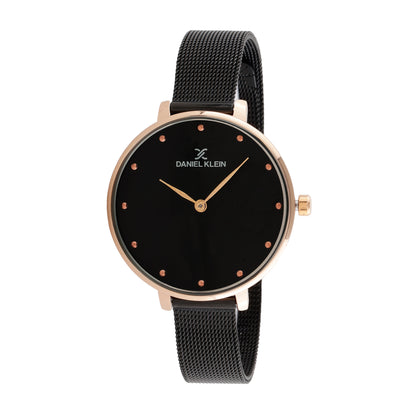 Daniel Klein Black Dial Analog Gift Set Watch with Bracelet For Women (Pack of 5)