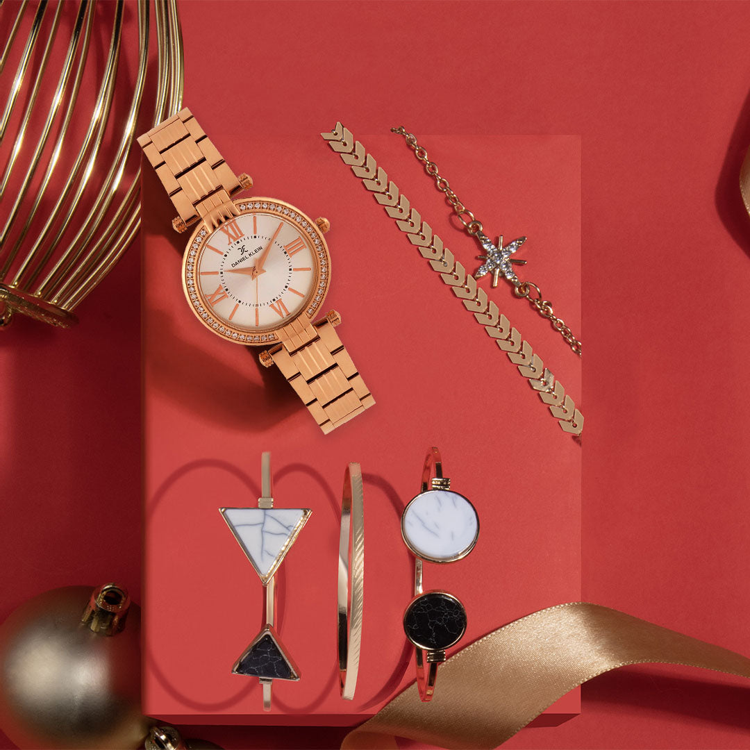 Rose Gold Dial Women&