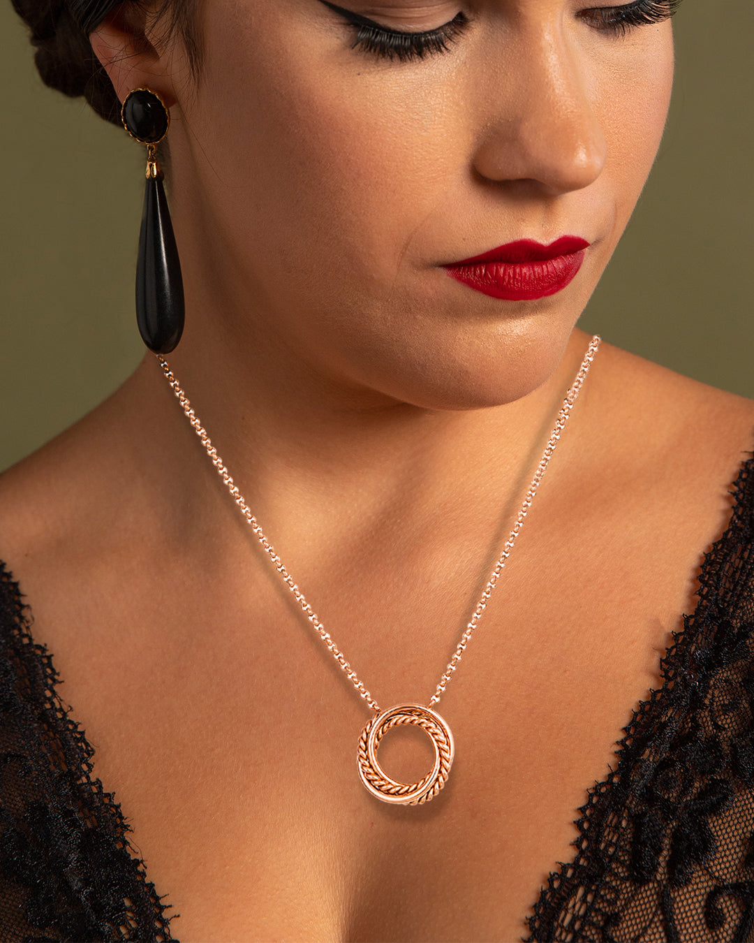 Daniel Klein Rose Gold Color Necklace For  Women