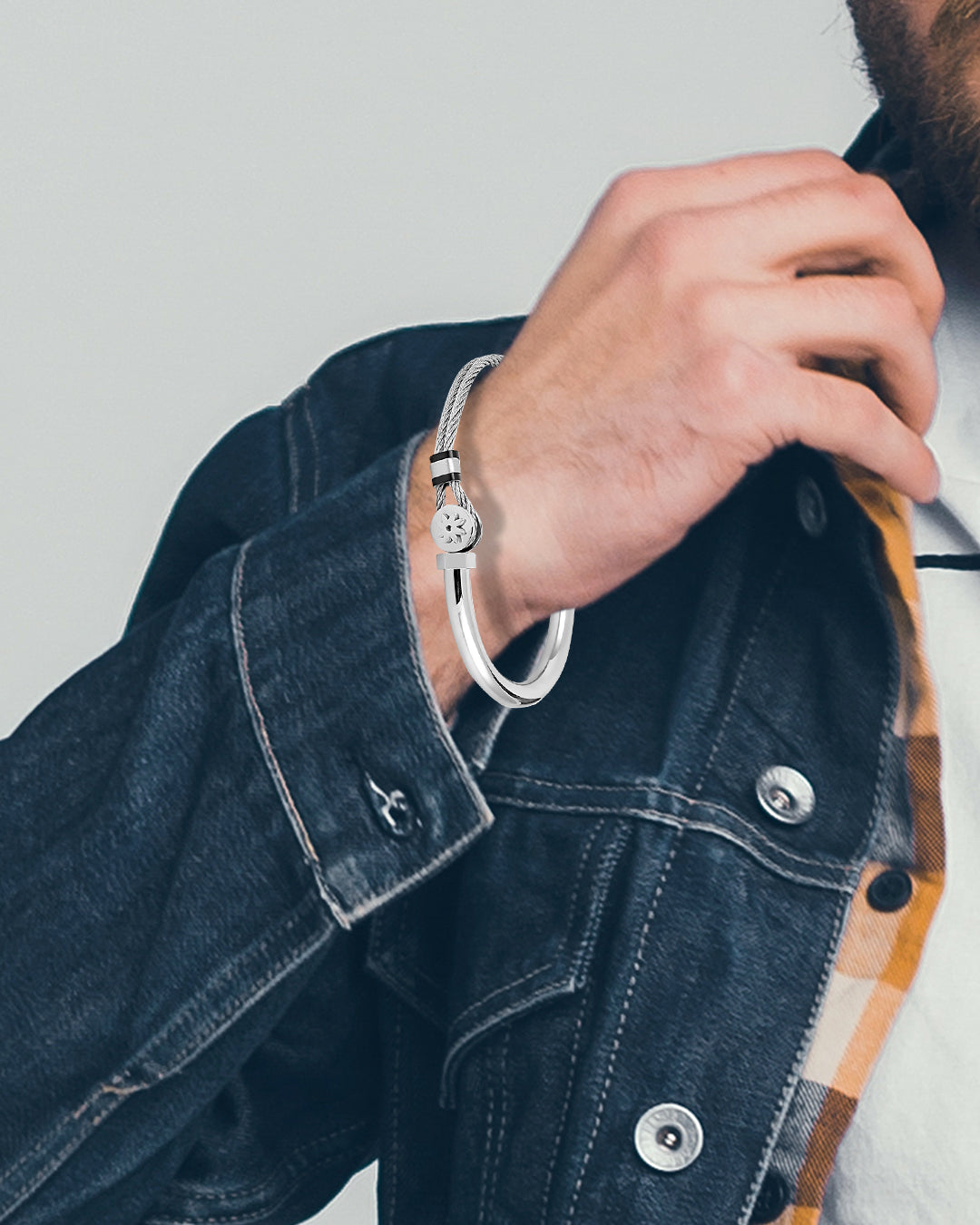 Daniel Klein Silver Color Bracelet For  Men