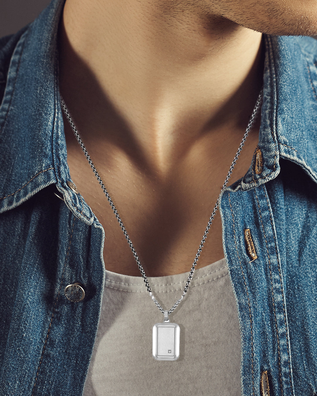 Daniel Klein Silver Color Necklace For  Men